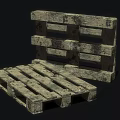 Old Worn Wooden Pallet With Rustic Slats And Aged Texture