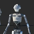 Game and Movie Character Silver Metallic Robot With Mechanical Structure And Joint Details