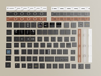 Switch socket switch track socket intelligent switch visual panel 3d model