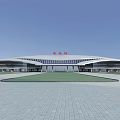Modern Anlong Station Architectural Design With Streamlined Roof And Glass Curtain Walls