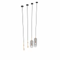 Modern Glass Pendant Lights With Transparent Cylindrical Shade And Metal Hanging Rods