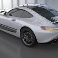 Mercedes Silver Sports Car with Black Stripes and Sporty Exterior Design