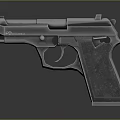Modern Black Tactical Pistol With Metal Frame And Textured Grip Design