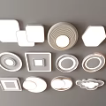 Modern Ceiling Lights With Various Shapes Including Square Round Hexagonal And Cloud 3d model