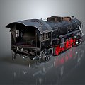 Retro train vintage train steam train locomotive head steam car vehicle 3d model