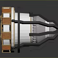 Intricate Circular Mechanical Device With Orange White Segments And Golden Rings