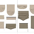 Roman Blinds Various Styles With Elegant Folding Designs For Home Window Decor 3d model