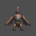 Mystical Eagle headed Humanoid Character With Feathered Wings Decorative Sash And Ornate Belt