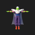 Fantasy Green Skinned Character 3D Model With White Turban Purple Outfit Orange Boots And Cloak