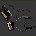 Classic Vintage Electronic Audio Equipment With Cassette Player Headphones And Tapes