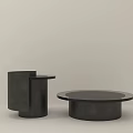 Modern Black Coffee Tables Featuring Circular Top And Unique Geometric Base Design 3d model
