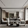 Modern Living Dining Room Interior Design With Sofa Coffee Table And Accent Chair