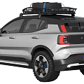 Volvo SUV Showcasing Roof Rack And Luggage With Modern Style