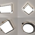 Modern Ceiling Lights With Square Diamond Round Shapes And Metal Frame Design 3d model