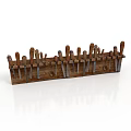 Wooden Knife Block With Different Types Of Kitchen Knives For Household Use