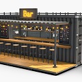 INDUSTRIAL LOFT CONTAINER BAR SHIPPING CONTAINER BAR 3d model