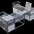 Industrial Equipment With Metal Frame Workbenches Transparent Panels And Modular Design For Production Line