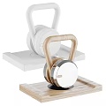 Wooden Kettlebell Rack For Home Gym Fitness Storage With Hanging Metal Kettlebells