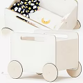 Electric Wooden Toy Cart With Wheels And Moon Star Patterns