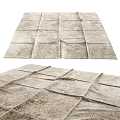 Square Woven Rug With Natural Beige Tone And Textured Pattern For Home Decor