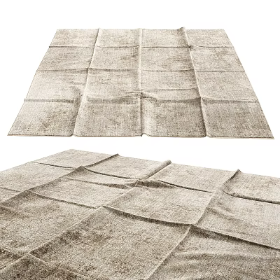 Square Woven Rug With Natural Beige Tone And Textured Pattern For Home Decor 3d model