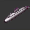 Gray Military Submarine With Red Bottom Hull As Underwater Combat Weapon System