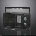 PHILIPS Vintage Portable Radio Classic Design With Handle And Knobs