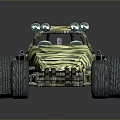 Military Camouflage Tank With Large Cannon And Heavy Tracked Wheels Design