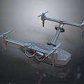 Mechanical Multi Rotor Drone Design With Industrial Body And Rotor Blades