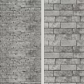 Different Gray Brick Wall Textures With Horizontal Lines And Traditional Blocks 3d model