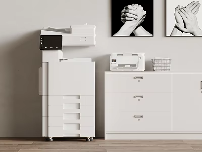 Modern Office Appliances With Multifunction Printer Scanner And Copier For Efficient Workspace 3d model