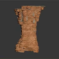 Layered Geological Scenic Component Model With Rough Textured Brown Orange Surface
