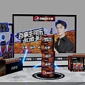 Pepsi Interactive Zone Event Scene With Spokesperson Display Stand And Big Screen 3d model