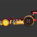 Colorful Cartoon Candy Race Car With Ice Cream Top Cookie Wheels And Sprinkles