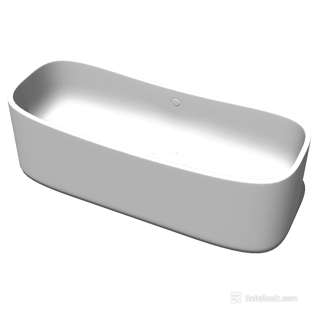 Modern Freestanding Bathtub with Minimalist Design and Sleek White Surface 3d model 