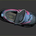 Stylish Blue Pink And Black Sneakers With Thick Sole And Lace Up Design