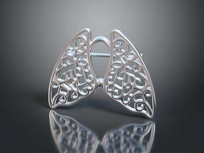 Silver Metal Hardware Tool With Intricate Hollow Symmetrical Lobed Patterns 3d model