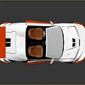 Silver Sporty Convertible Car With Red Rear Spoiler Red Wheels And Angular Design
