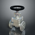 Industrial Metal Valve With Black Handwheel And Flanged Connection For Pipeline Control