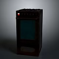 Vintage Dark Brown Electric Oven With Control Panel And Glass Door