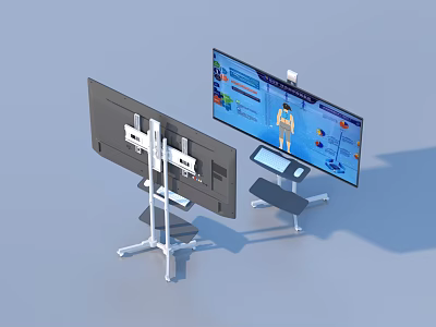 Advanced Medical Display System With Dual Screens And Patient Monitoring Interface 3d model