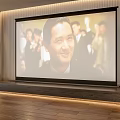 Projection Monitoring System With Large Screen Displaying Crowd Footage On Wooden Floor
