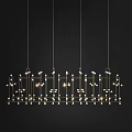 Modern Linear Chandelier With Metal Structure And Multiple Hanging Lights For Ceiling Lighting 3d model