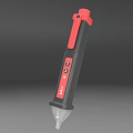 Practical Black and Red Hardware Tool with Ergonomic Handle Digital Display Buttons and Metal Tip 3d model