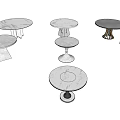 Modern Dining Tables With Marble Tops And Various Pedestal Designs 3d model