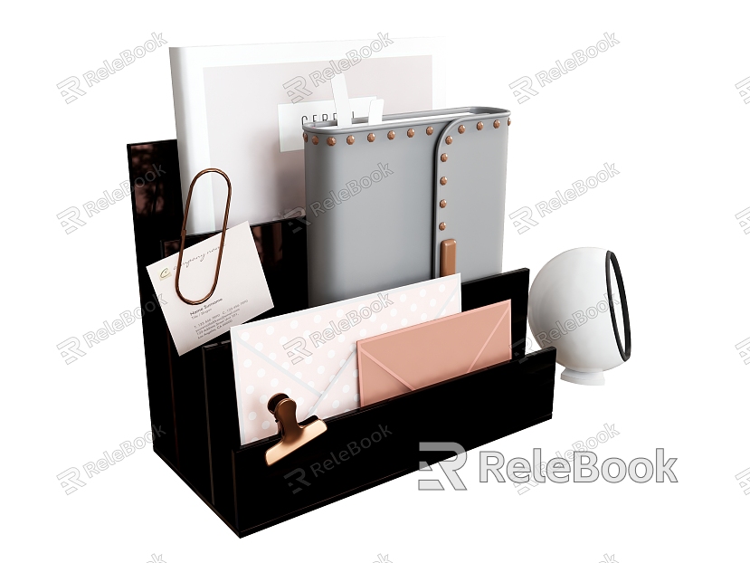 Stationery Book Notebook Shelf Storage Rack Bookshelf Pin model