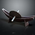 Handmade Iron Garden Ornament With Curved Stand Circular Decor And Metal Rod