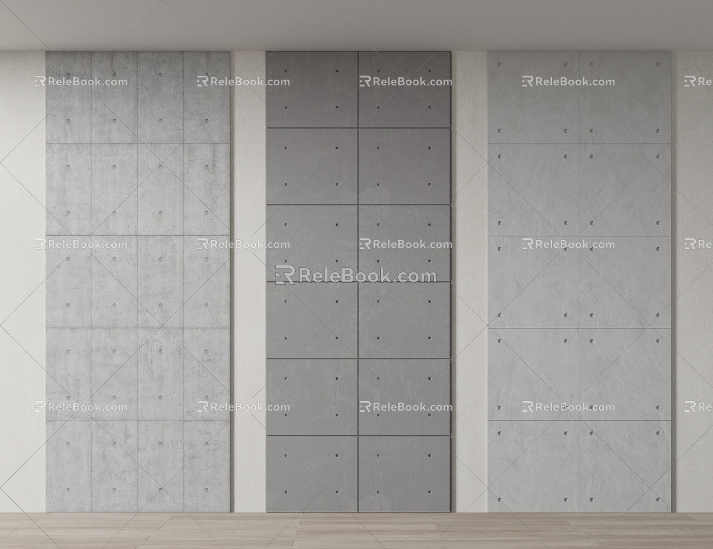 Modern concrete wall tile 3d model