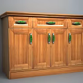 Wooden Entryway Cabinet Sideboard With Green Handles Drawers And Storage Design