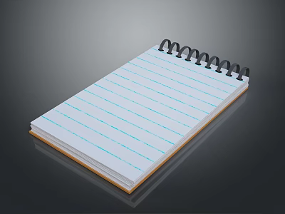 Spiral Bound Notebook With Lined Paper For Daily Stationery Use 3d model
